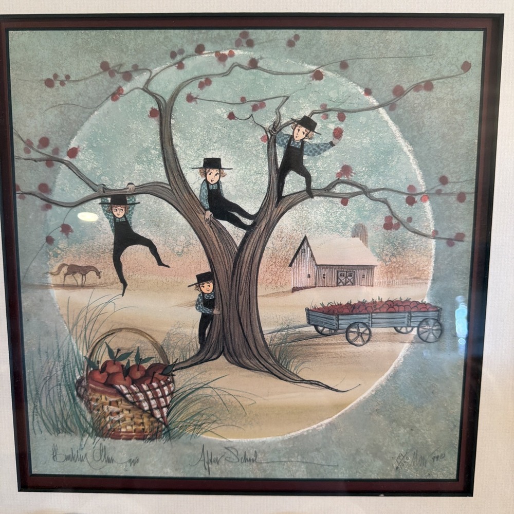 VTG P. Buckley Moss "After School" Framed & Matted Signed & Numbered Print